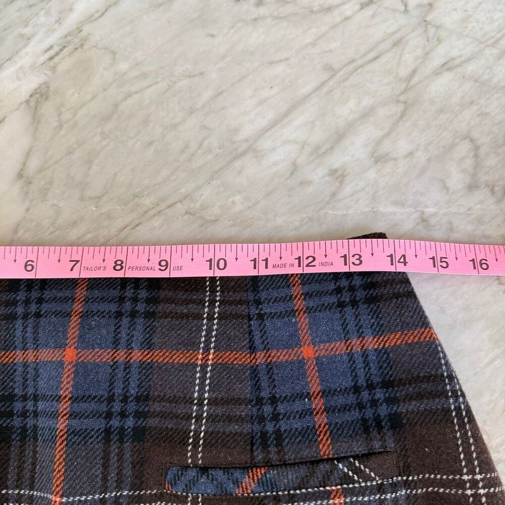 Cabi Heritage Plaid Wool Blend Lined Skirt ruffled pleated hem size 6 - Picture 6 of 8
